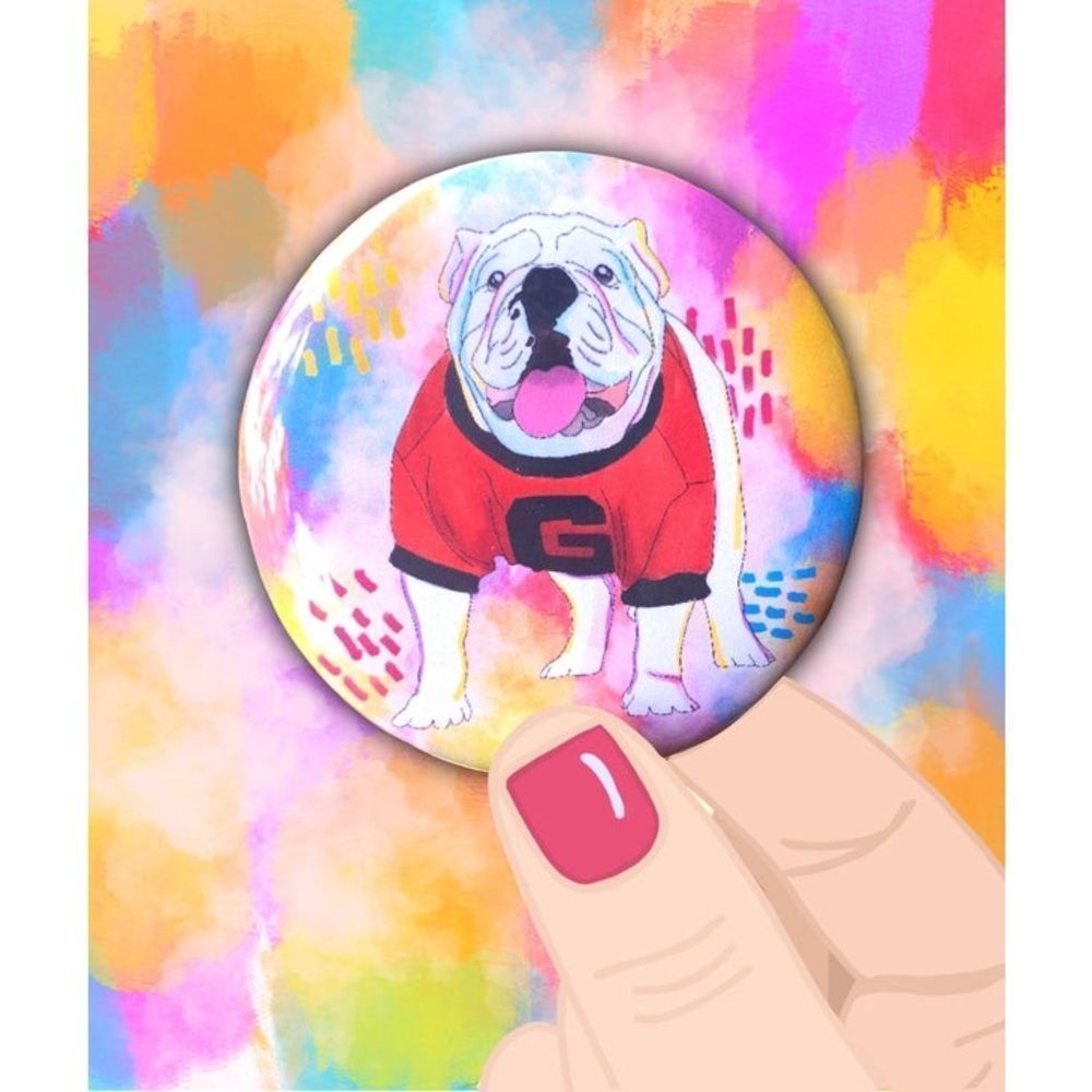 Colorful dawg gameday button